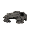 A dark gray, realistic 3D printed ornament shaped like a fish tank rockery.
