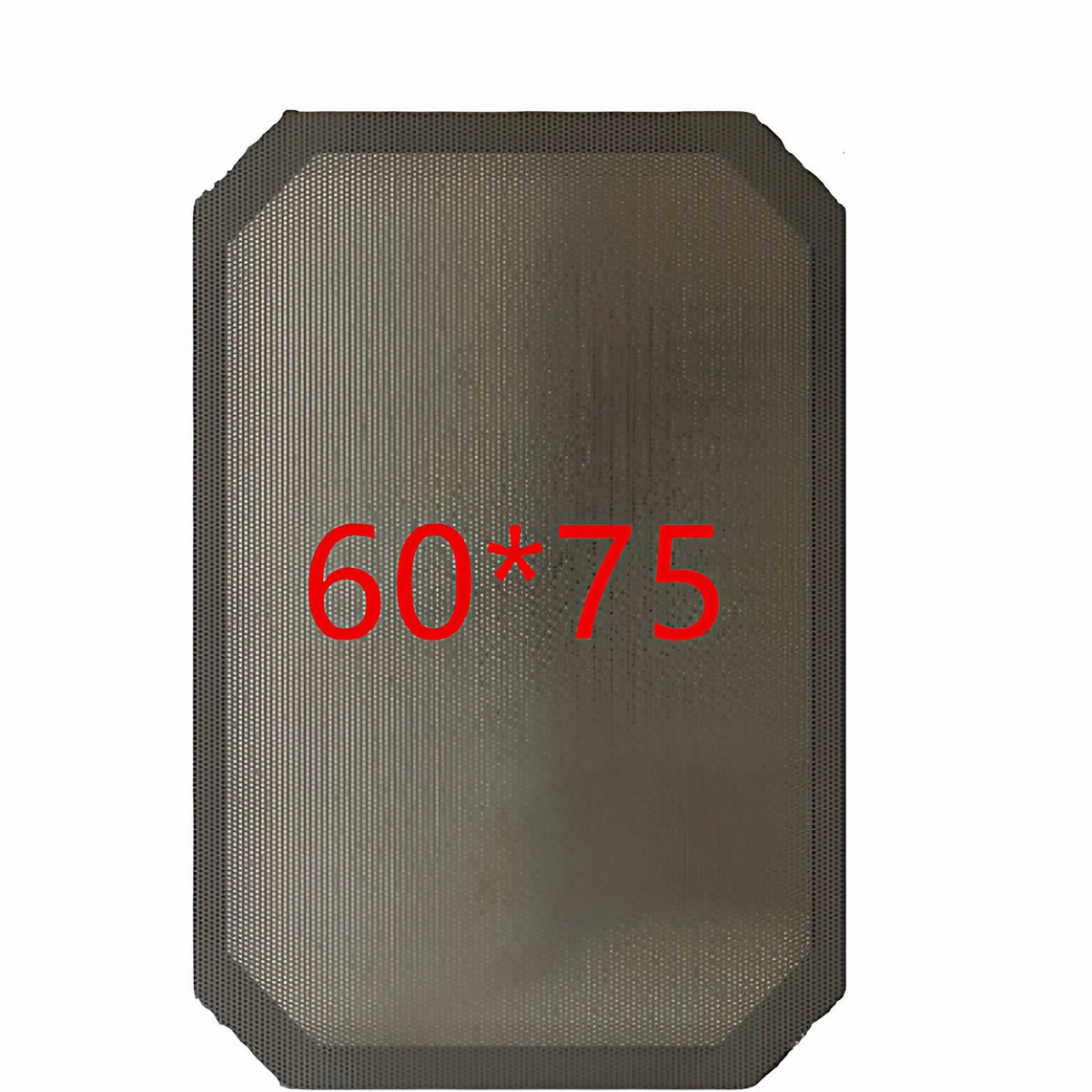 A rectangular, dark gray mesh cover with dimensions 60x75 is shown.