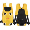 Yellow cycling walking pet carrier for cats shown from the back