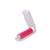 A white reusable washable lint roller with a pink roller core.