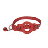 Collar ajustable rojo impermeable para mascotas con correa de silicona y soporte para etiqueta de plástico.