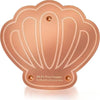 A round, copper purification disk with a scalloped edge used for bird bath cleaning.