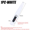 A white cordless pet hair trimmer with an LED light and LCD display shown in profile view.