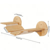 Wooden modular cat wall shelves featuring a bridge and hammock design.