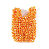 A bright orange reusable foldable bubble shopping bag made of crinkled paper.
