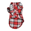Red and black plaid button-up shirt for pets