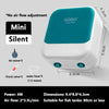 A white and teal mini air pump for aquarium oxygenation with accessories shown.
