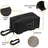Dispenser de bolsas para excrementos de mascotas negro, duradero e impermeable, con cremallera y gancho para correas