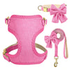 Rosa Hundehalsband und Leine-Set mit Schleife