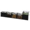A black external aquarium filter unit with multiple compartments for filtration and oxygenation.