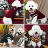 Collection de pulls pour chiens, couleurs blanc et marron, pour différentes petites races.