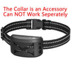A black dual function dog training collar with a strap and a rectangular device.