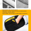 Black electrostatic hair removal gloves designed for pets, shown in various angles.