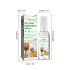 A bottle of Pet Hair Regrowth Spray with a pump dispenser and packaging details.
