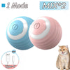 Two silicone cat toys, one blue and one pink, shown next to a cat, with a Type-C cable accessory.
