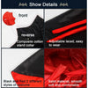 Show details of an adjustable laced vampire cape in black and red satin material for cats and small dogs