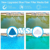 Comparison of blue fiber filter media balls versus white filter balls for water purification
