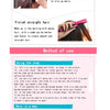 Peigne à cheveux rose en forme de V, utilisé pour couper les franges et lisser les cheveux.