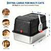 Extra-large stainless steel enclosed litter box for multi cats with a removable lid and scoop