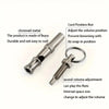 Écrou de métal chromé utilisé pour ajuster le volume d'un sifflet de chien.