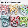 Three packs of reusable female dog physiological panties in various random colors and patterns