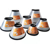 Un ensemble de protections transparentes pour chiens et chats avec des motifs orange.