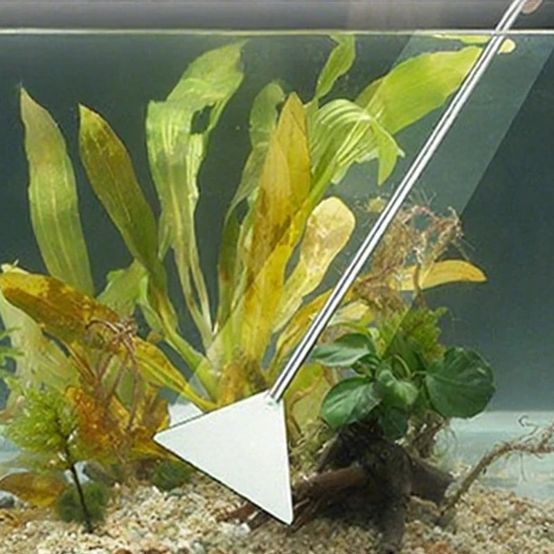 Edelstahl-Aquarium-Reinigungswerkzeugset zum Reinigen von Wasserpflanzen und Substrat.