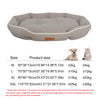 A beige orthopedic dog bed for small to large dogs with a removable cover.
