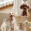 Porte-clés transparent pour poils d'animaux, représentant un petit chien et un chat.
