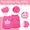 Pink breathable lightweight dog clothes featuring a crown pattern and exquisite workmanship