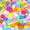 A collection of colorful, adorable animal stress relief squeeze toys in various shapes and colors.