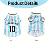 Maillot de football argentin pour chiens et chats, vue de dos et de face