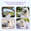 Waterless Pet Paw Cleaner product shown in various scenarios including vehicles, outdoors, beach, and camping.