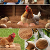 Various natural coconut coir nesting liners and straw bedding used for chicken coops.