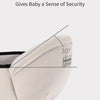 Nahaufnahme eines beigen Babytrage-Hipseats mit ergonomischem Designmerkmal, gekennzeichneter 30-Grad-Winkel.