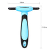 Helles blaues Haustier-Grooming-Kamm- und Clipper-Set mit schwarzen Griffen und Messlinie.