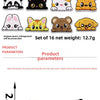 Set of 16 cute cat embroidered iron-on fabric patches with adhesive backing