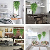 A set of four artificial Persian fern hanging vines displayed in a modern interior setting.