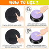 Instructions showing how to use a recordable talking button for dog training with a paw print design
