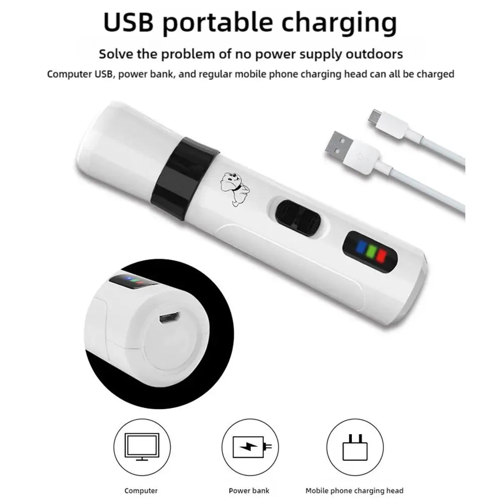 A white USB portable charging device for powering computer, power bank, and mobile phone charging head.