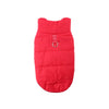 Manteau d'hiver en polaire imperméable et matelassé rouge vif pour petits chiens et chats.