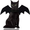 Costume de chat noir avec de grandes ailes de chauve-souris noires.