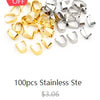 A collection of 100 pieces of stainless steel wing charms for jewelry making.