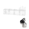 A clear plastic 3-in-1 external aquarium filter unit with an attached power cord and control box.