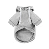 A gray dog and cat zippered hoodie with a hood and front split.