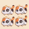 Three cute white and orange cat pendant charms with gold jump rings