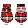 Gilet à carreaux rouge et noir pour petit animal de compagnie, en formes négative et positive.