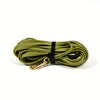 Olive green heavy-duty waterproof dog leash with a gold-colored clip and black strap.