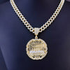 Collar de baño de oro con cadena y colgante medallón que representa la Última Cena.