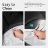 Hands are shown easily removing a replacement cat litter mat from an automatic litter box.